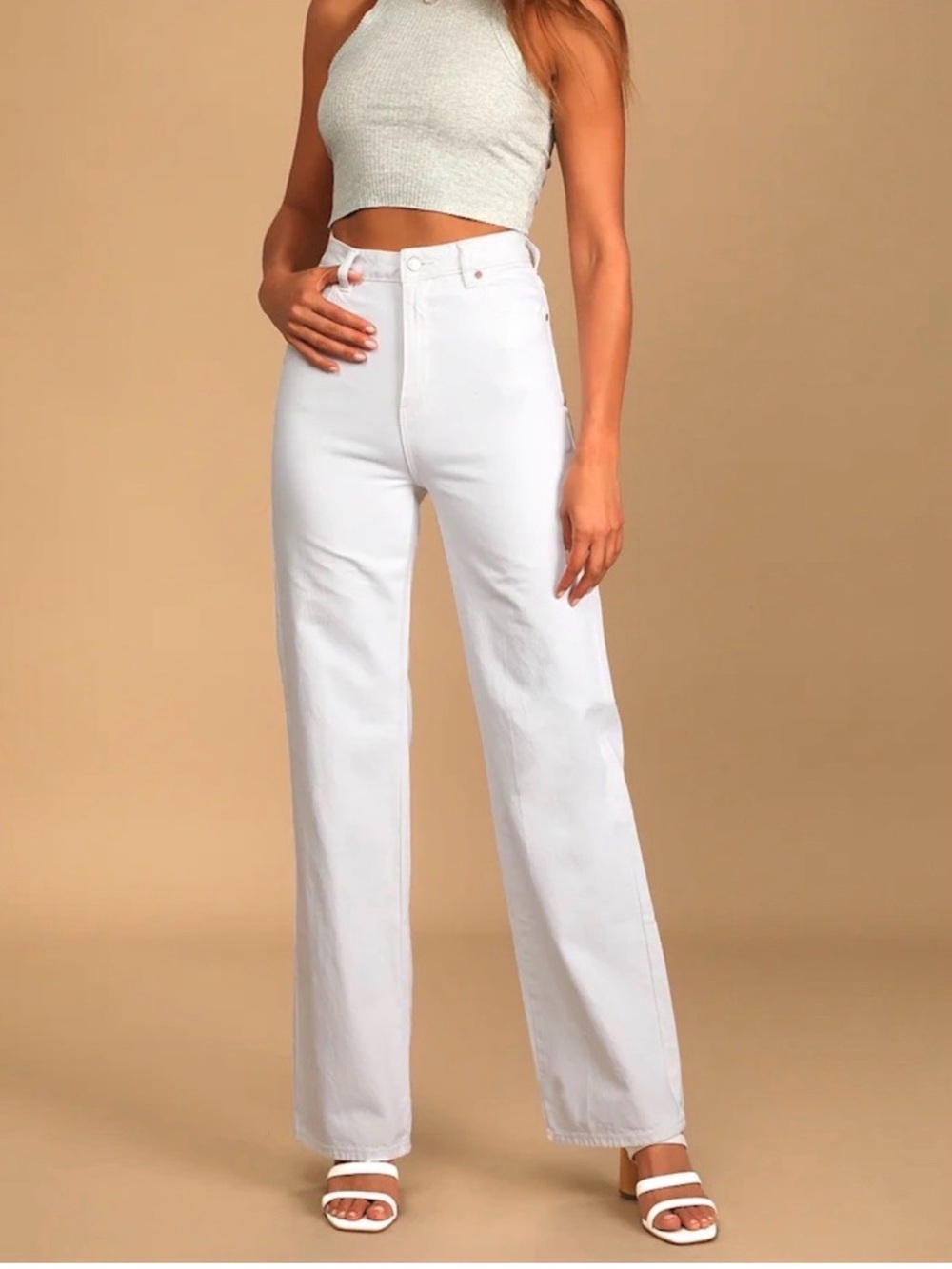 ROLLA'S White Heidi White Denim High Rise Loose Straight Jeans size 26
